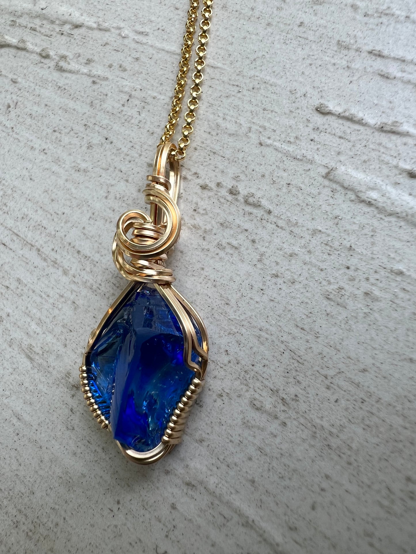 STARSEED III ANDARA Gold Vermeil Wire Wrapped Reiki Charged Pendant