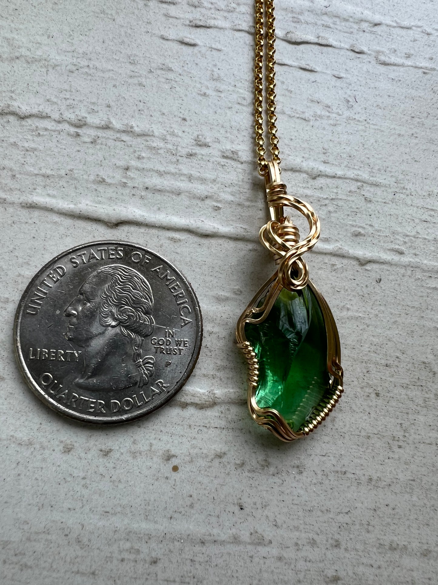 THE HEALER II ANDARA Gold Vermeil Wire Wrapped Reiki Charged Pendant