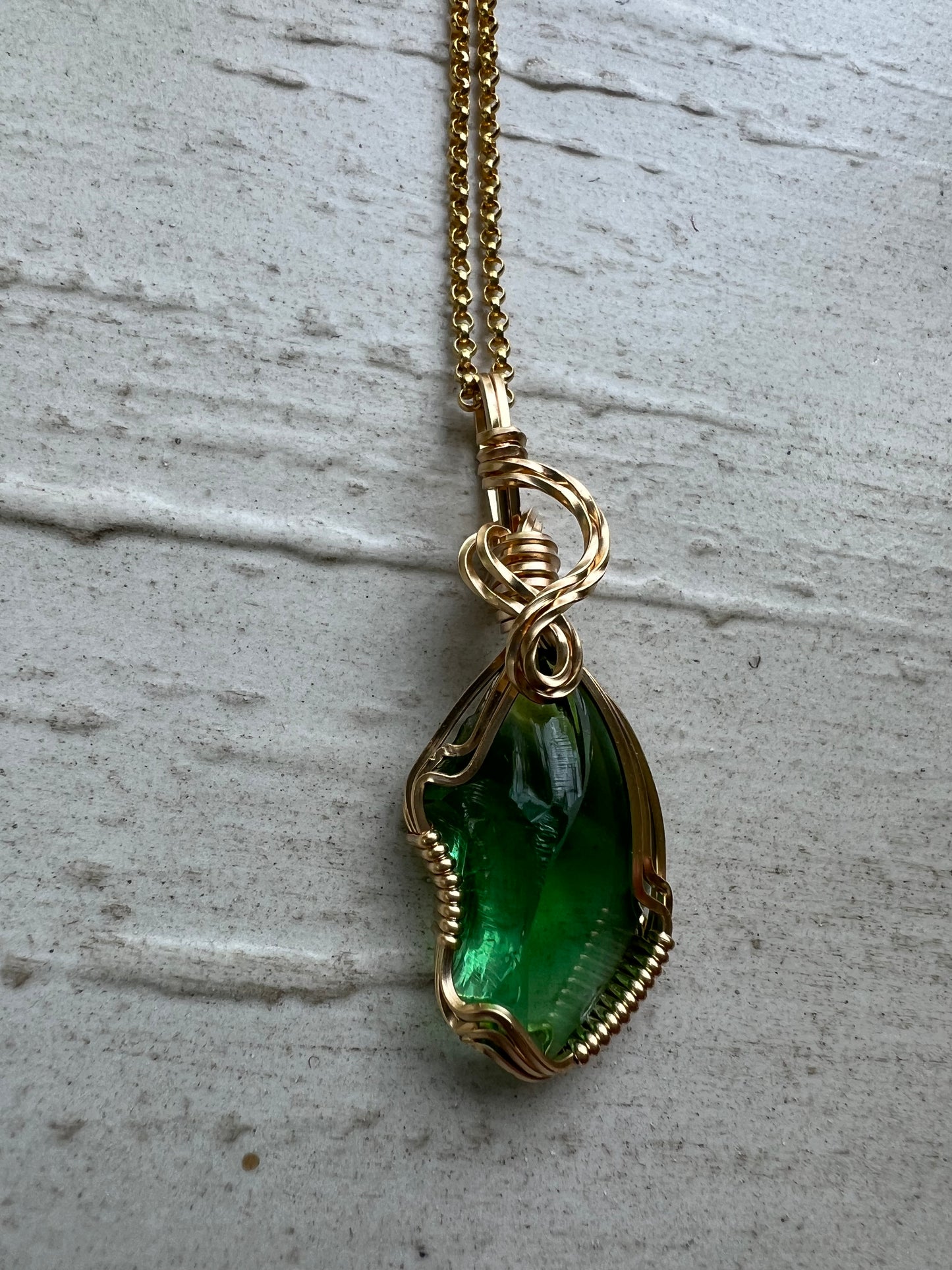 THE HEALER II ANDARA Gold Vermeil Wire Wrapped Reiki Charged Pendant