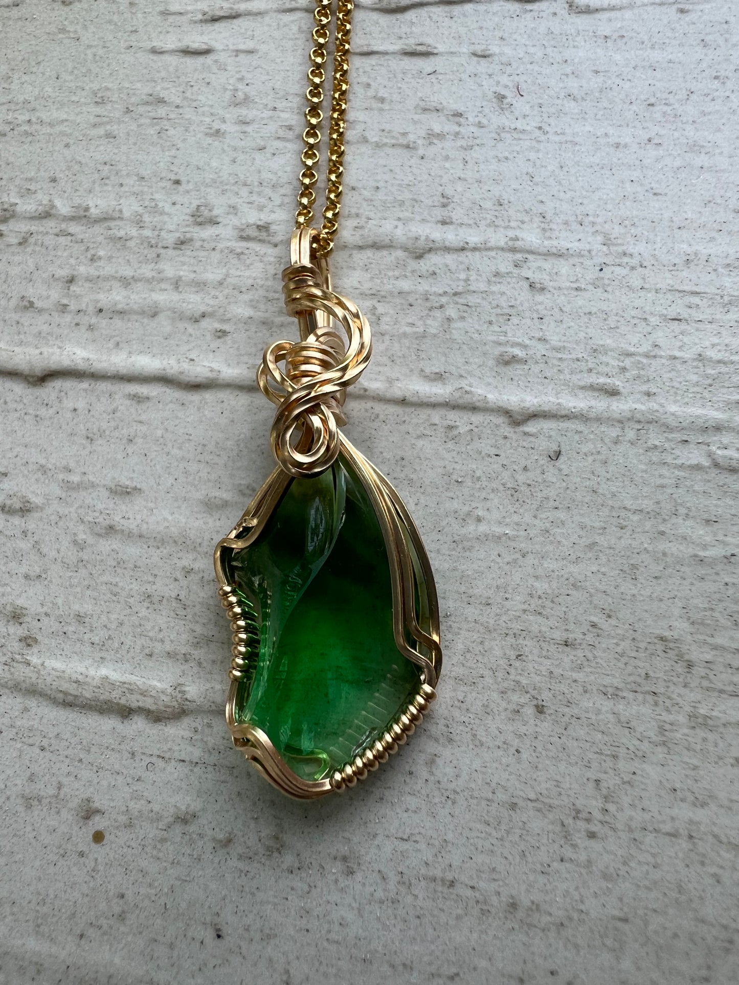 THE HEALER II ANDARA Gold Vermeil Wire Wrapped Reiki Charged Pendant
