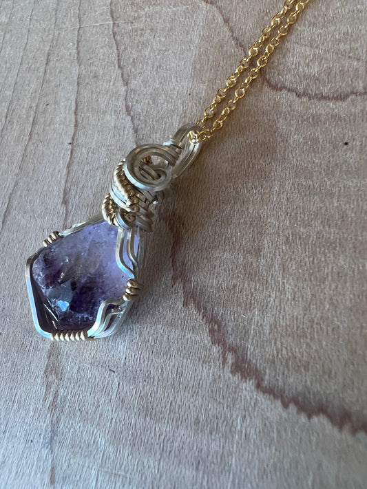 Amethyst Silver and Gold Wrap