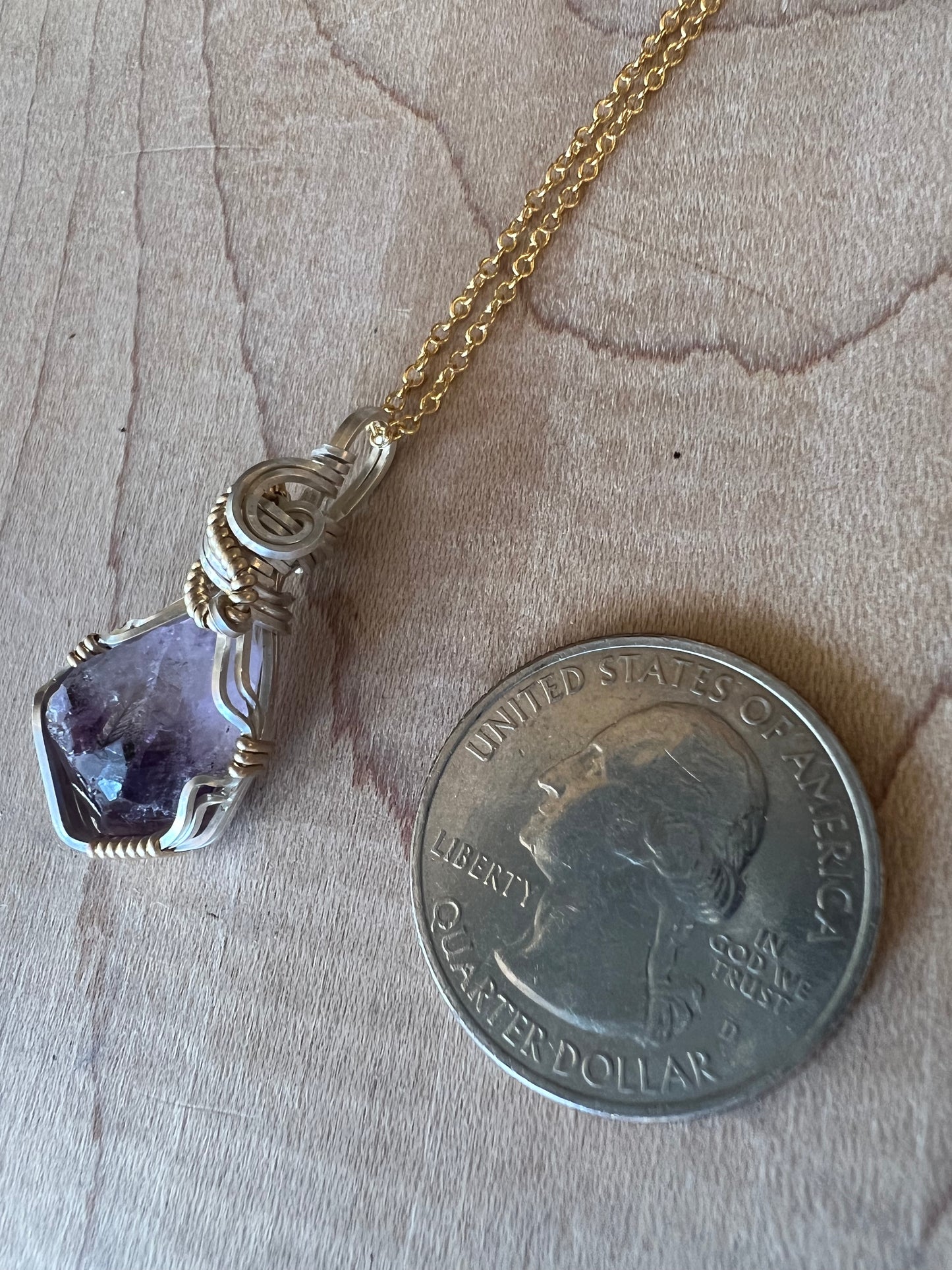 Amethyst Silver and Gold Wrap